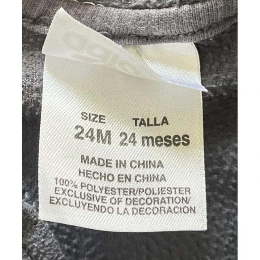 Adidas Toddler Size 24 Months Boys Zip Up‎ Fleece Sweatshirt Soccer Stripe Gray